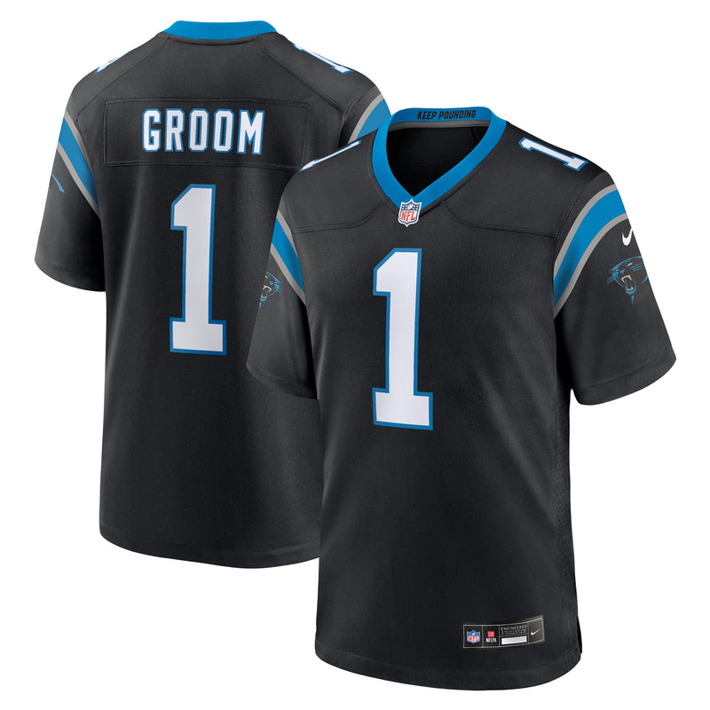 Carolina Panthers Number 1 Groom Nike Black Game Jersey