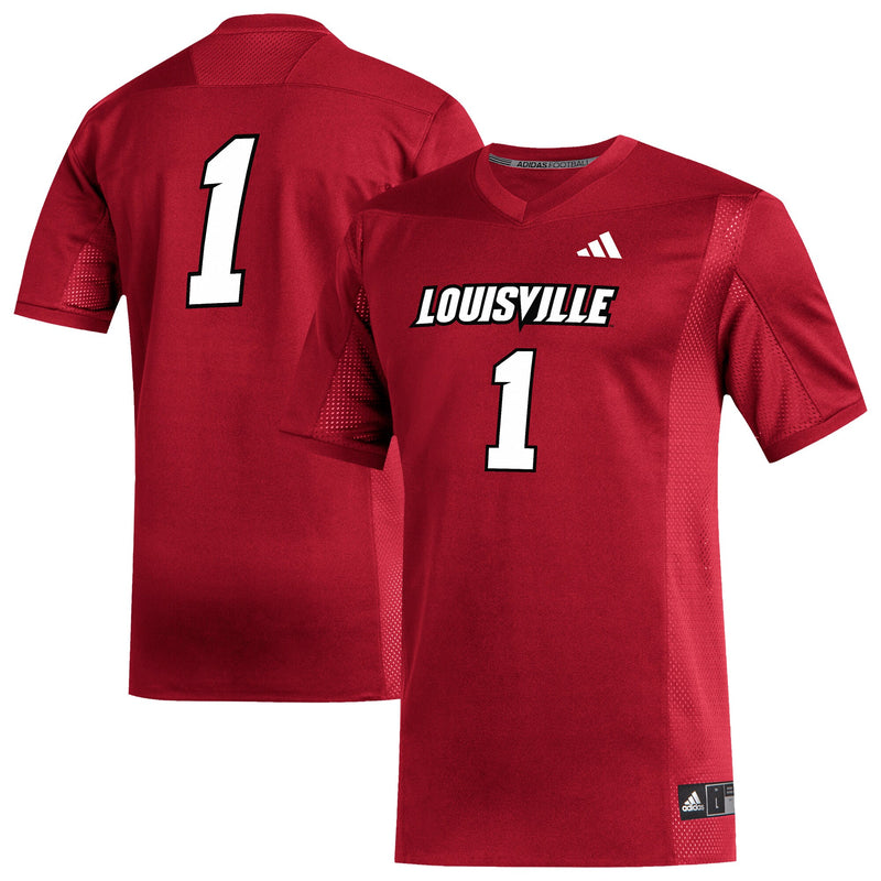 #1 Louisville Cardinals adidas Replica Football Jersey - Red