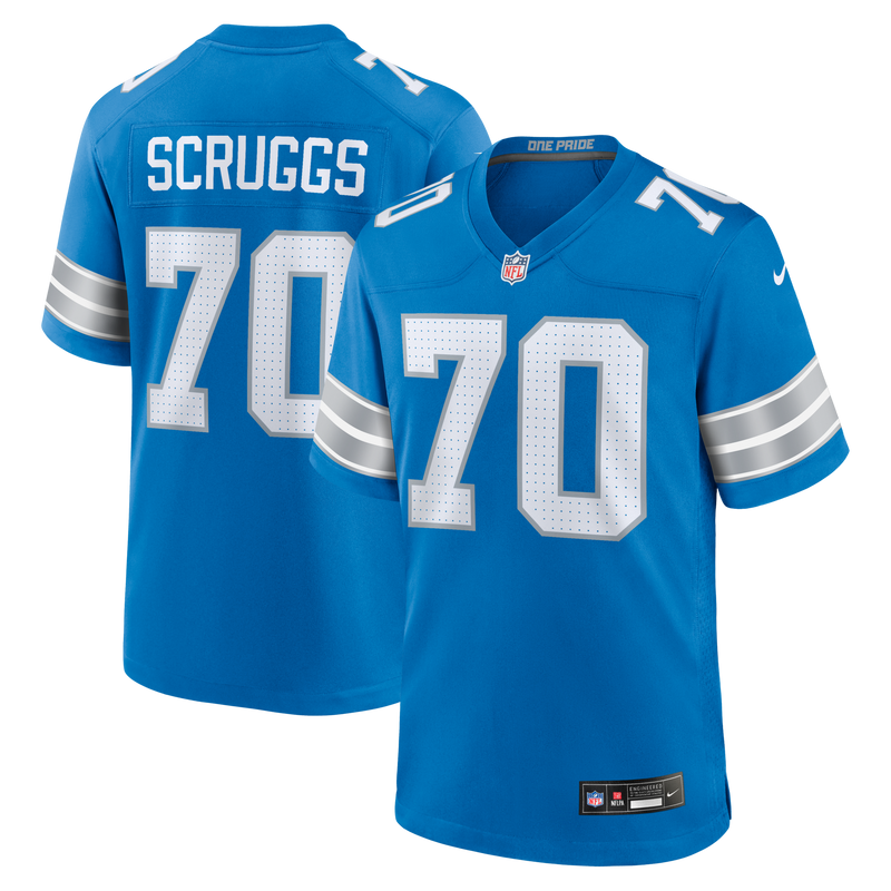 Detroit Lions Juice Scruggs Nike Blue Team Game Jersey