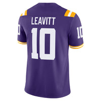 Sam Leavitt LSU Tigers Nike Home Game Jersey - Purple