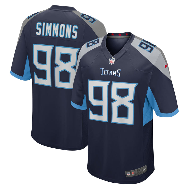 Tennessee Titans Jeffery Simmons Nike Navy Game Jersey