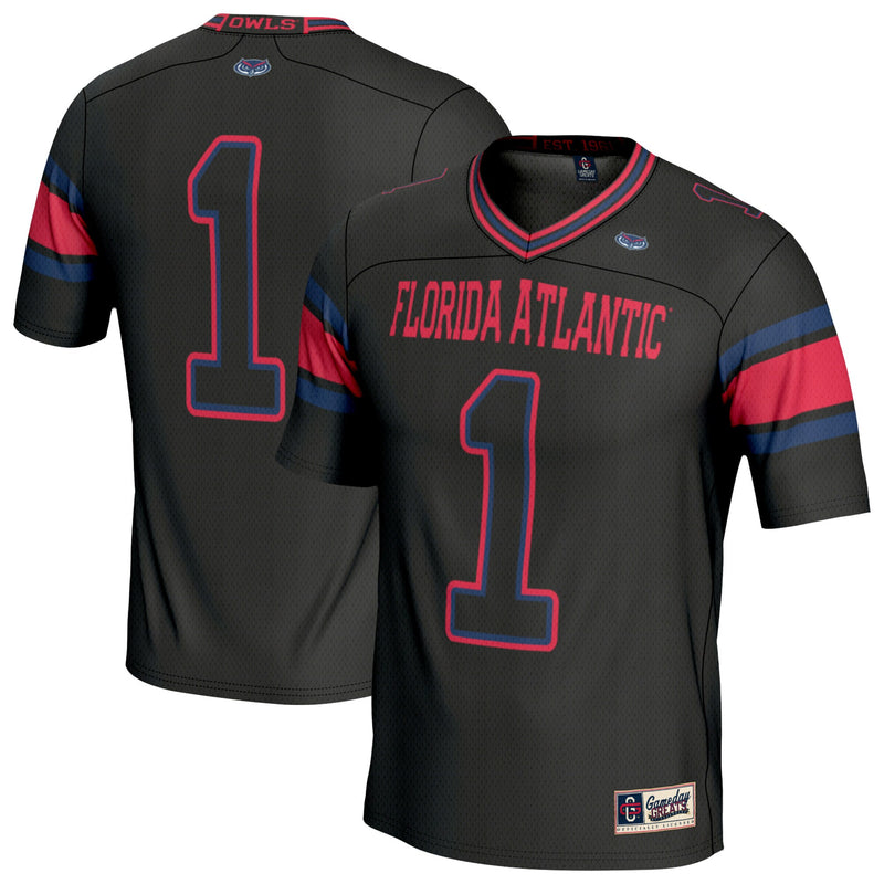 #1 Florida Atlantic Owls GameDay Greats Lightweight Football Jersey - Black