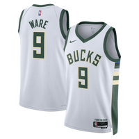 Milwaukee Bucks Nike Association Edition Swingman Jersey - White - Kel'el Ware -