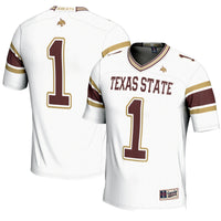 #1 Texas State Bobcats GameDay Greats Endzone Football Jersey - White