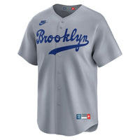 Brooklyn Dodgers Jackie Robinson Nike Gray Throwback Cooperstown Collection Limited Jersey