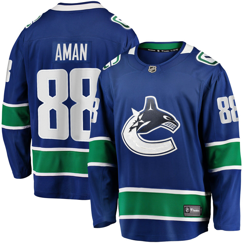 Vancouver Canucks Nils Aman Fanatics Blue Home Premier Breakaway Player Jersey