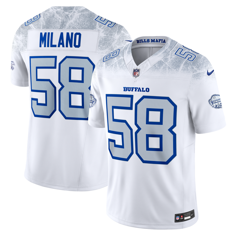 Buffalo Bills Matt Milano Nike White 2025 Rivalries Collection Stitched Limited Jersey