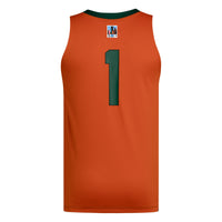 #1 Miami Hurricanes adidas Black History Month Basketball Jersey - Green/Orange