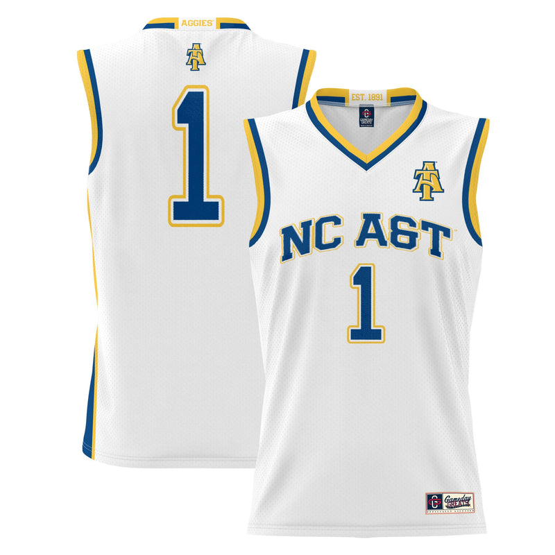 #1 North Carolina A&T Aggies GameDay Greats Lightweight Basketball Jersey - White