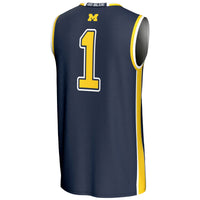 #1 Michigan Wolverines GameDay Greats Lightweight Basketball Jersey - Navy