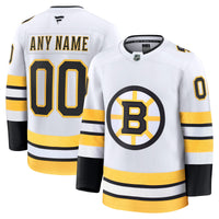 Boston Bruins Fanatics White Away Premium Custom Jersey