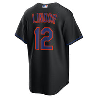New York Mets Francisco Lindor Nike Black Alternate Replica Jersey