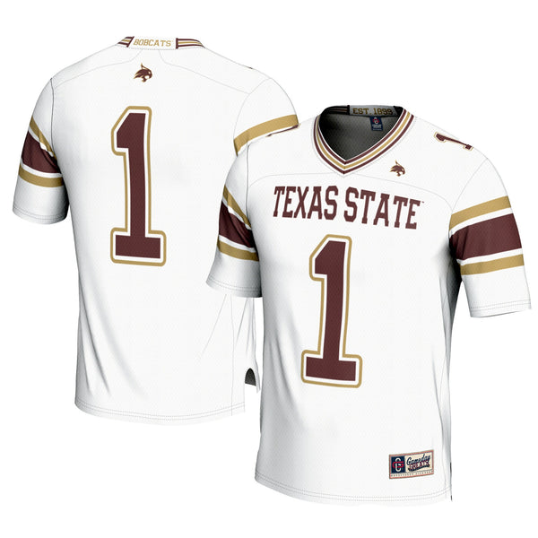 #1 Texas State Bobcats GameDay Greats Football Jersey - White