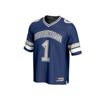 #1 Georgetown Hoyas GameDay Greats Lightweight Collegiate Football Fashion Jersey - Navy