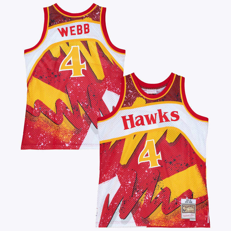 Atlanta Hawks Mitchell & Ness Spud Webb 1986 Hyper Hoops Swingman Jersey - Red