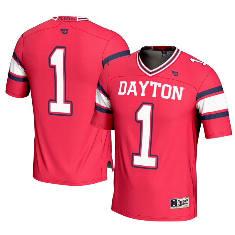 #1 Dayton Flyers GameDay Greats Football Jersey – Red