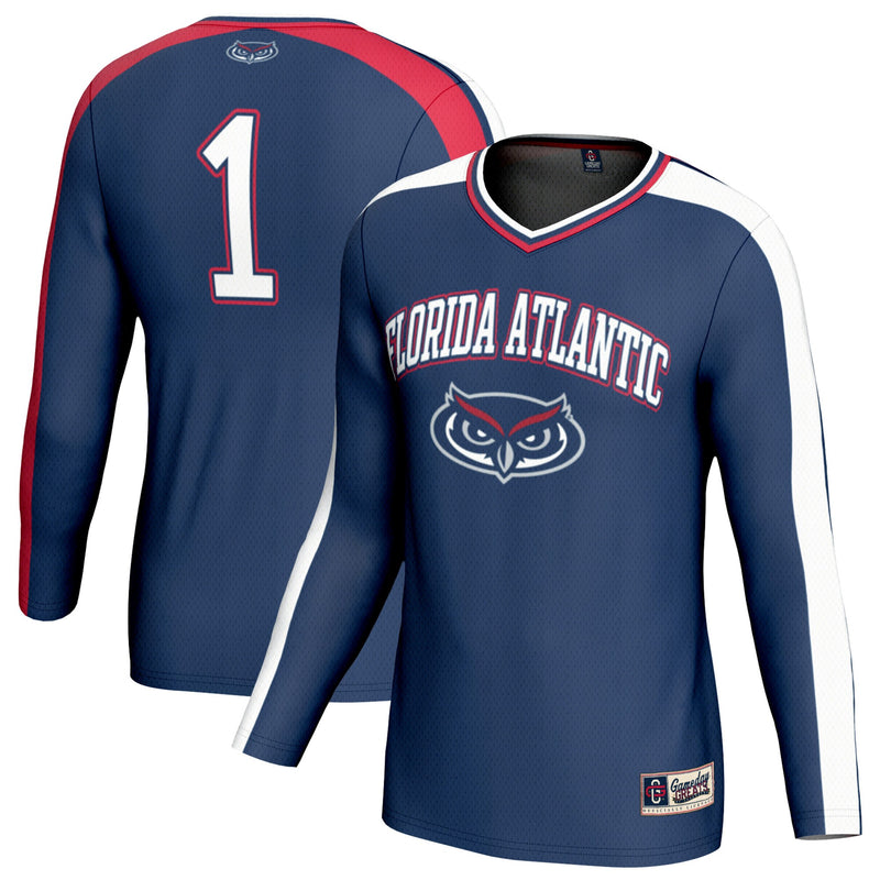 #1 Florida Atlantic Owls GameDay Greats Lightweight Collegiate Volleyball Fashion Jersey - Navy