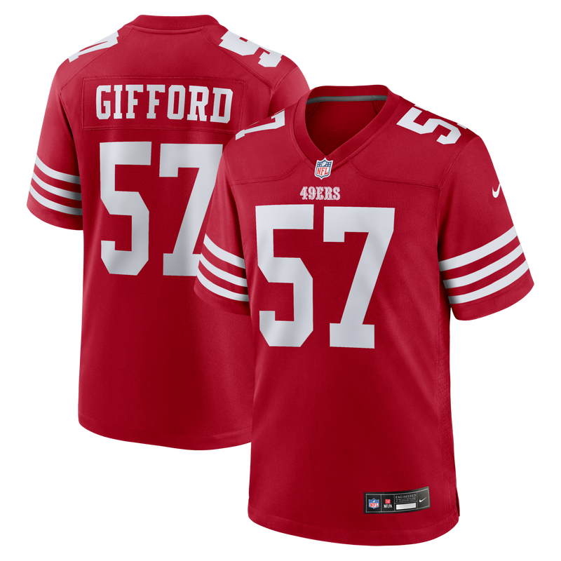San Francisco 49ers Luke Gifford Nike Scarlet Team Game Jersey