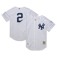 New York Yankees Derek Jeter Mitchell & Ness White 2014 Cooperstown Collection Authentic Throwback Jersey