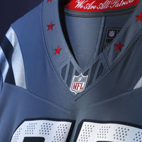 New England Patriots Hunter Henry Nike Storm Blue 2025 Rivalries Collection Stitched Limited Jersey