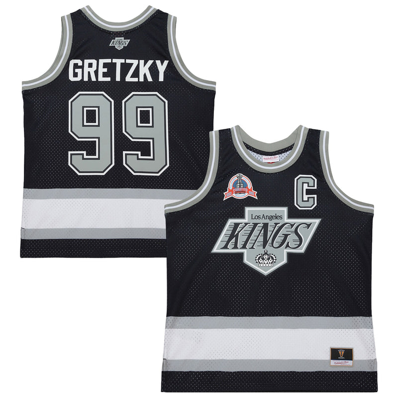 Los Angeles Kings Wayne Gretzky Mitchell & Ness Black Maxxed Out Fashion Basketball Jersey