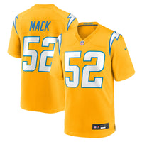 Los Angeles Chargers Khalil Mack Nike Gold Alternate Charger Power Game Player Jersey