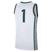 #1 Michigan State Spartans Nike Home Replica Jersey - White