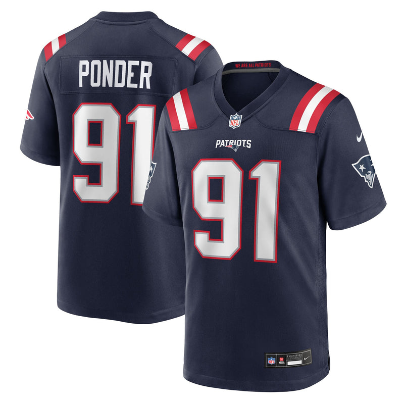New England Patriots Elijah Ponder Nike Navy Team Game Jersey
