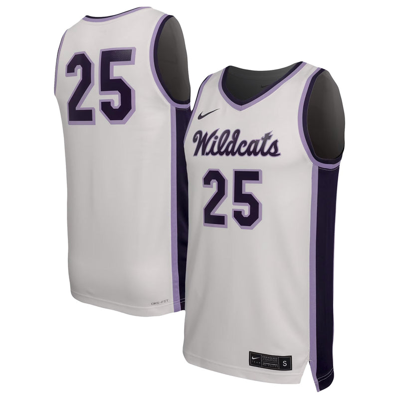 #25 Kansas State Wildcats Nike Replica Basketball Jersey - White