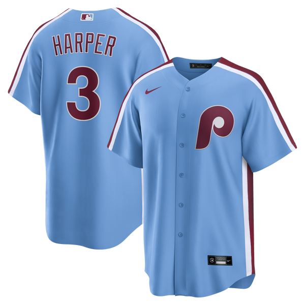 Philadelphia Phillies Bryce Harper Nike Light Blue Alternate Replica Jersey