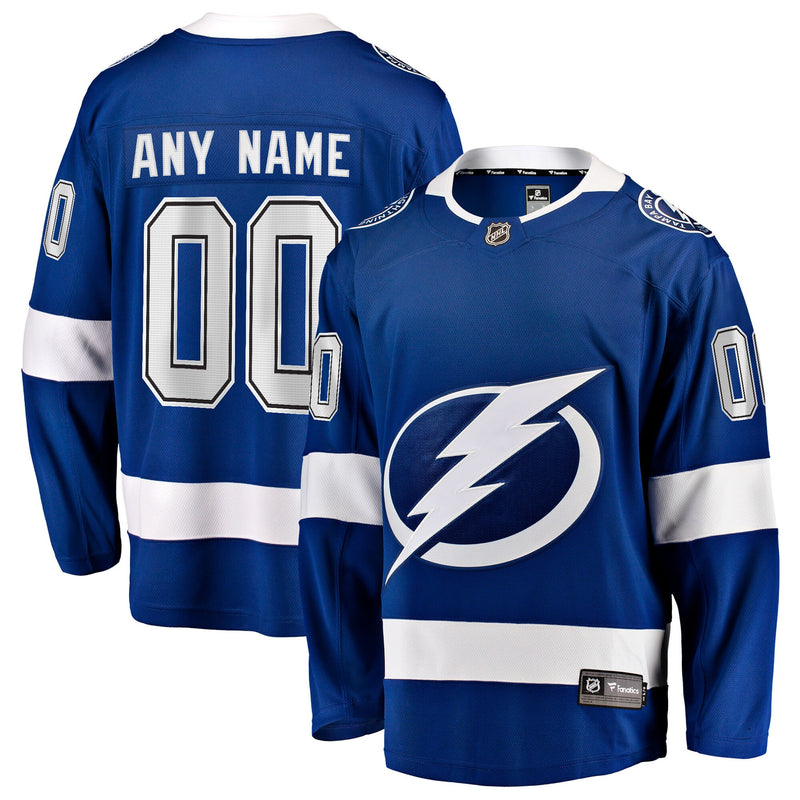 Tampa Bay Lightning Fanatics Blue Home Breakaway Custom Jersey