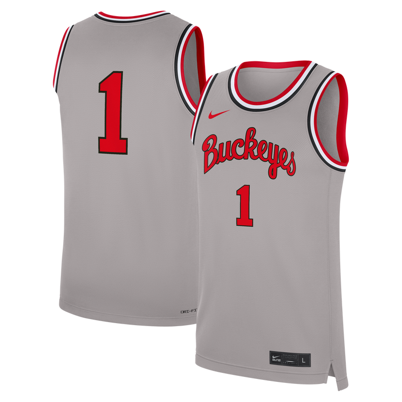 #1 Ohio State Buckeyes Nike Alternate Replica Basketball Jersey - Gray
