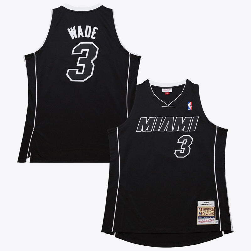 Miami Heat Mitchell & Ness Dwyane Wade 2011 Dark Alternate Authentic Jersey - Black