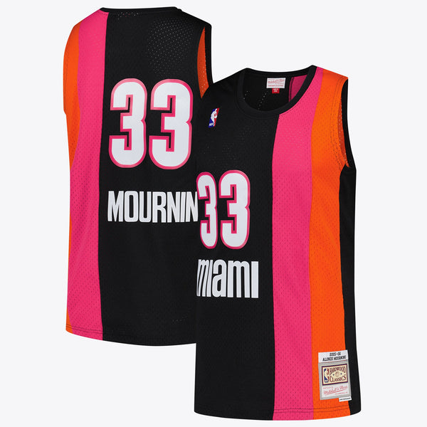 Miami Heat NBA Alonzo Mourning Hardwood Classics Road Jersey By Mitchell & Ness -