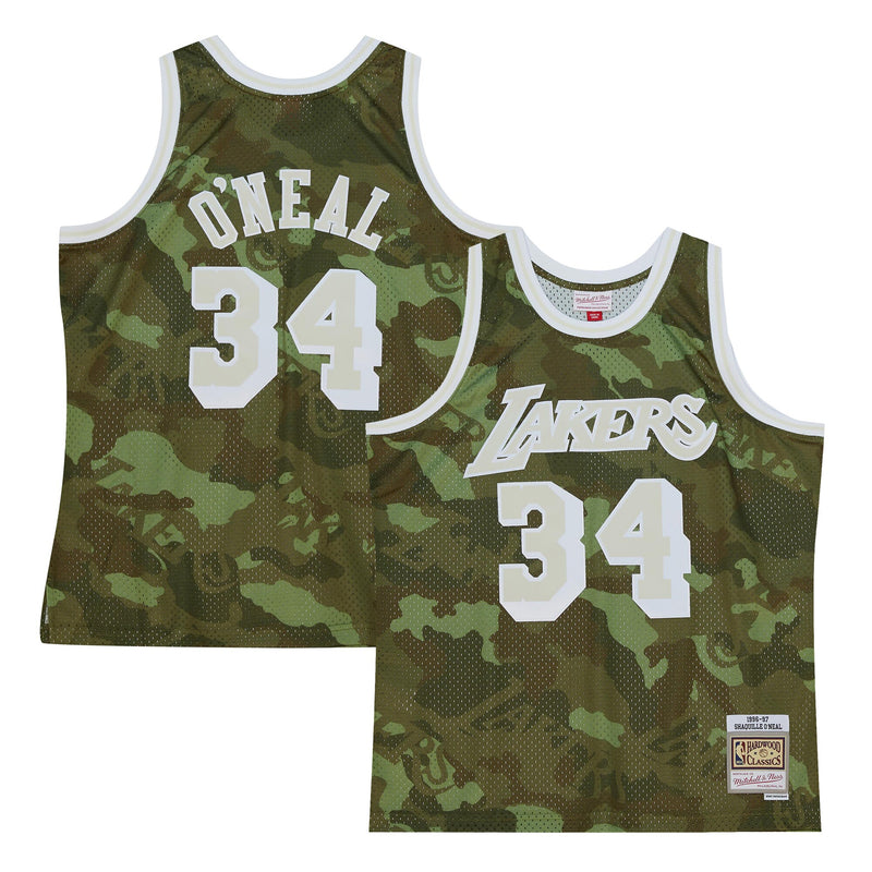 Los Angeles Lakers NBA Shaquille O'Neal Ghost Green Camo Swingman Jersey By Mitchell & Ness -