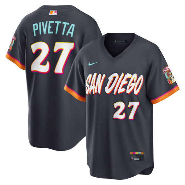 San Diego Padres Nick Pivetta Nike Obsidian 2026 City Connect Stadium Jersey