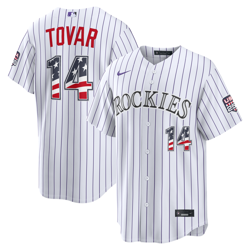 Fourth of July Colorado Rockies Ezequiel Tovar Nike White USA 250 Stadium Jersey