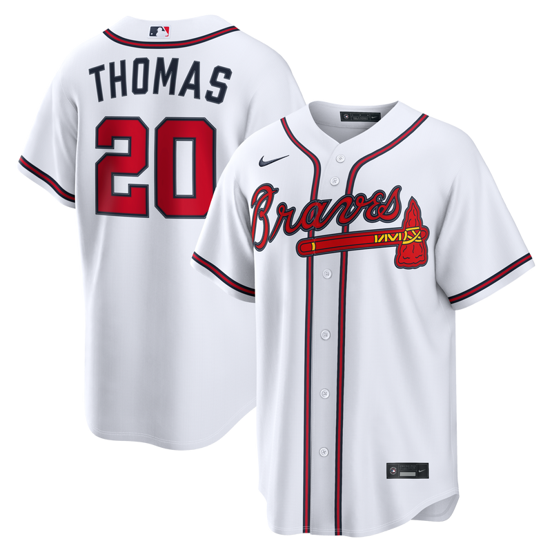 Atlanta Braves Lane Thomas Nike White Home Replica Jersey