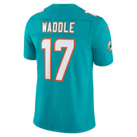 Miami Dolphins Jaylen Waddle Nike Aqua Team Vapor F.U.S.E. Stitched Limited Jersey