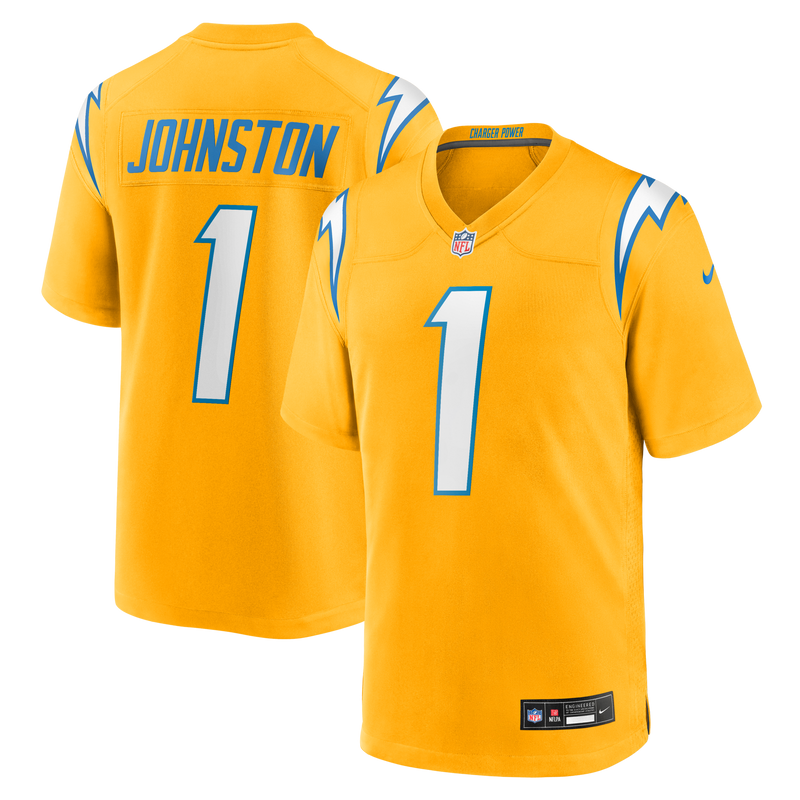 Los Angeles Chargers Quentin Johnston Nike Gold Alternate Charger Power Game Player Jersey
