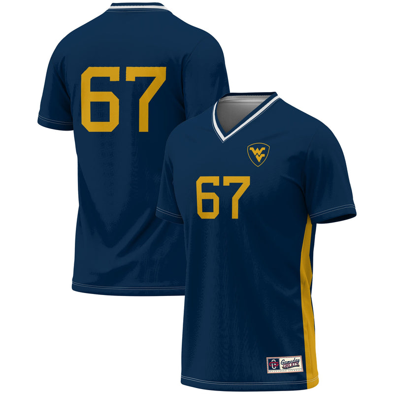 #1 West Virginia Mountaineers GameDay Greats Lightweight Soccer Fashion Jersey - Navy