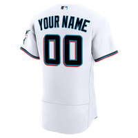 Miami Marlins Nike White Home Authentic Custom Jersey