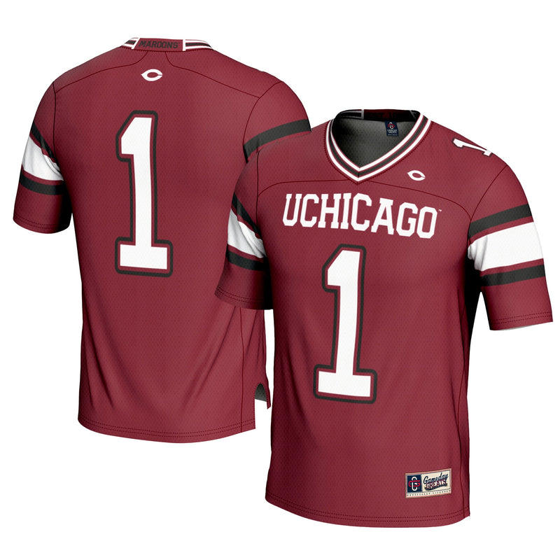 #1 UChicago Maroons GameDay Greats Football Jersey - Maroon