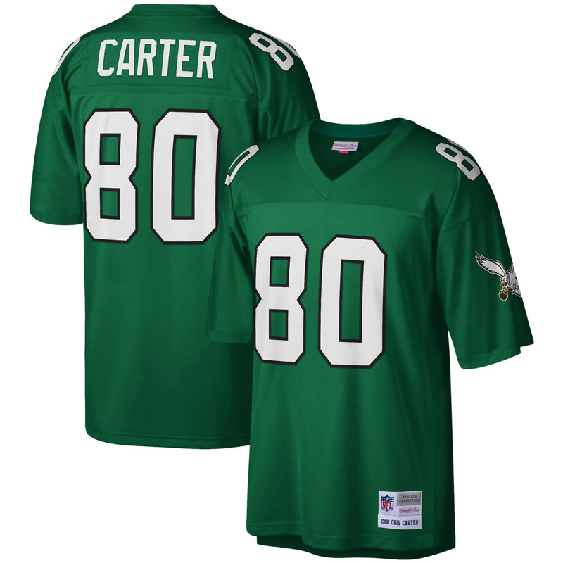 Philadelphia Eagles Cris Carter Mitchell & Ness Kelly Green Legacy Replica Jersey