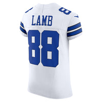 Dallas Cowboys CeeDee Lamb Nike White Vapor F.U.S.E. Elite Jersey