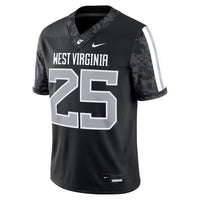 #25 West Virginia Mountaineers Nike Alternate Game Jersey - Black