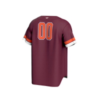#00 Virginia Tech Hokies GameDay Greats Adult Lightweight Collegiate Baseball Fashion Jersey - Maroon