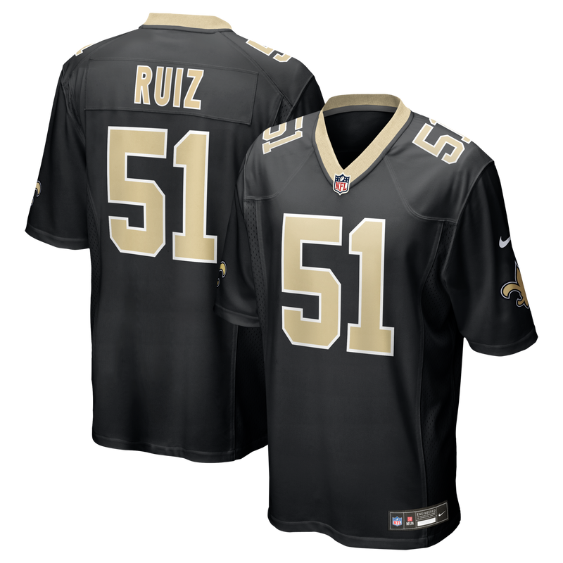 New Orleans Saints Cesar Ruiz Nike Black Game Jersey