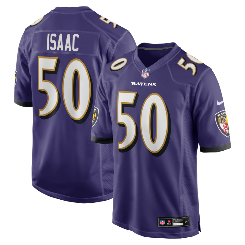 Baltimore Ravens Adisa Isaac Nike Purple Team Game Jersey