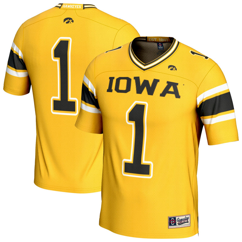GameDay Greats Gold Iowa Hawkeyes Lightweight Collegiate Football Fashion Jersey
